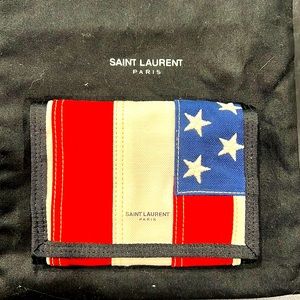 YSL American Flag Trifold Wallet